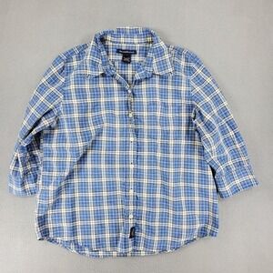 Abercrombie fitch Womens Blue and yellow plaid‎ button up shirt size M